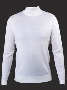 $199 NWT Prestige Original 4XL Mock Neck Sweater SW-496 White Lightweight